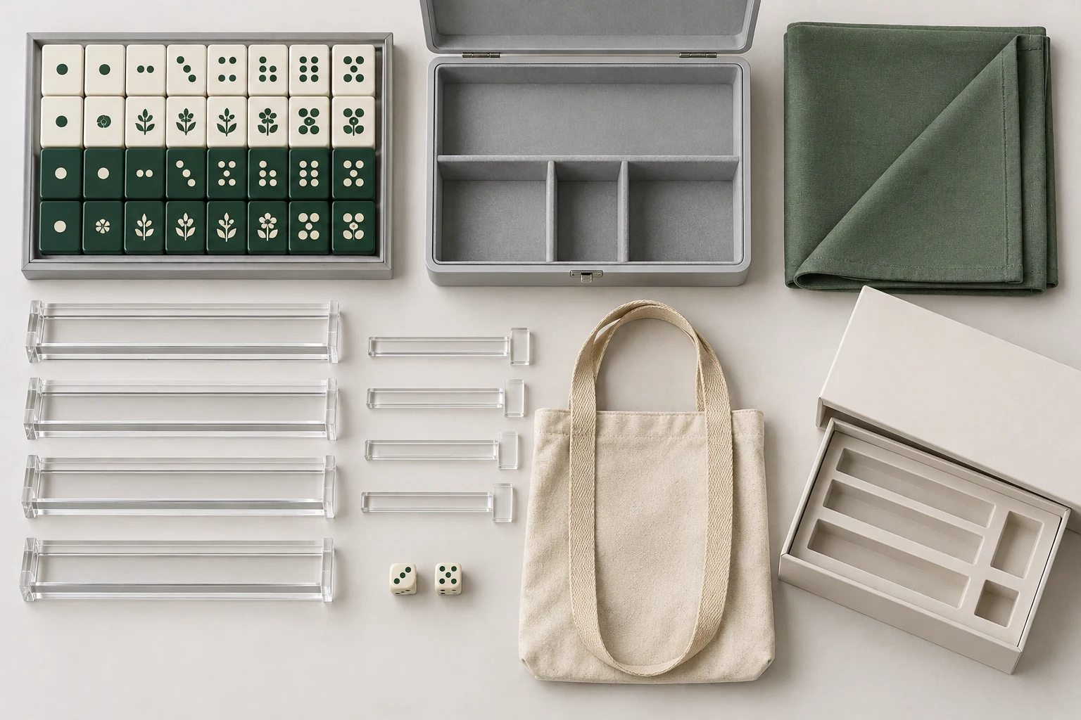 AI-generated development illustration crop of a mahjong set component; not a TC production photo or sourcing confirmation.